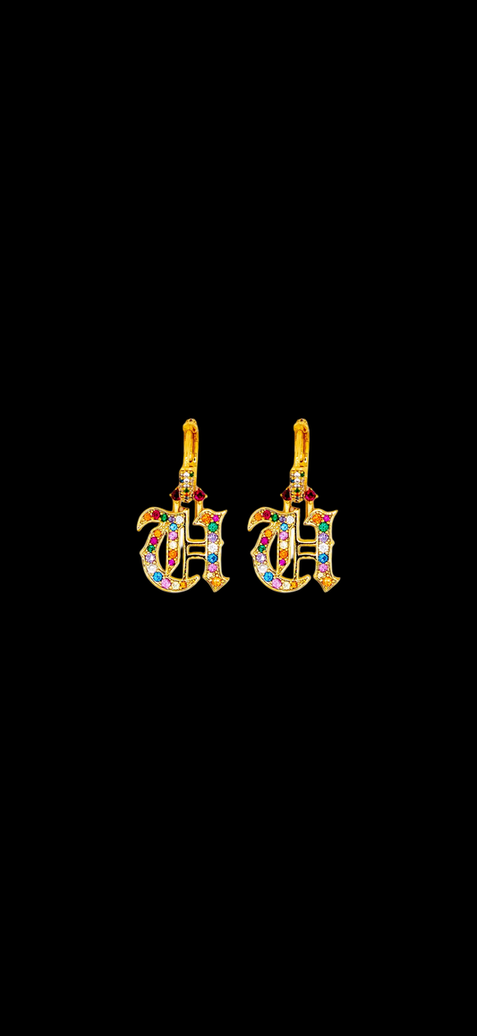 Old English “U” Earrings