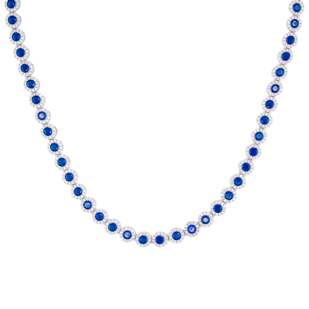 Blue Tennis Necklace