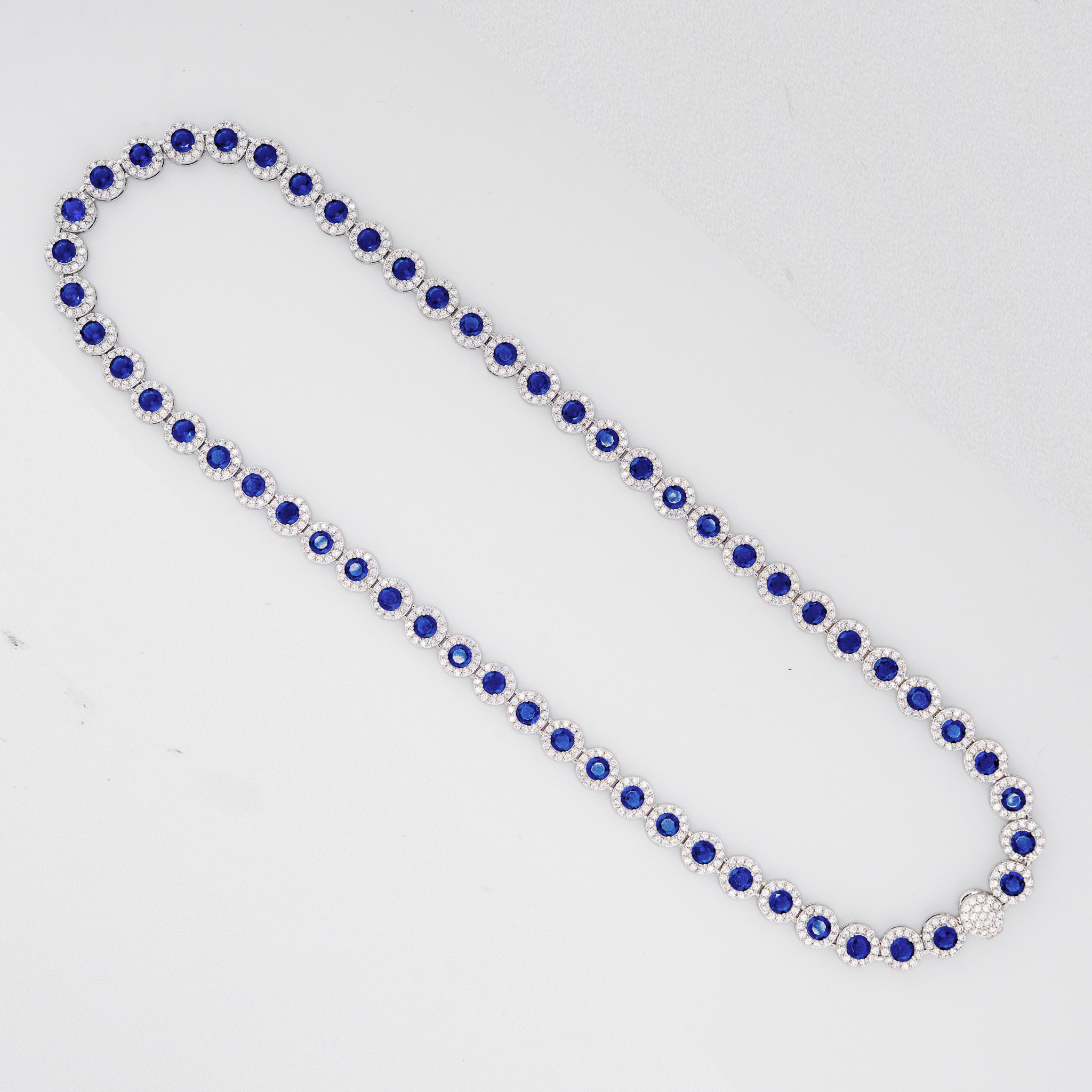 Blue Tennis Necklace