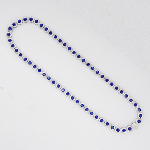 Blue Tennis Necklace