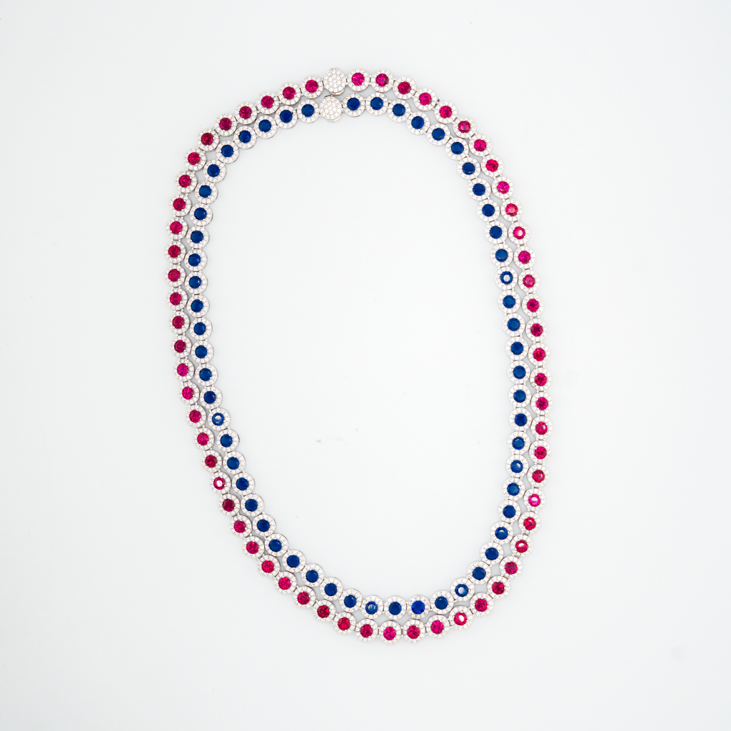 Blue Tennis Necklace